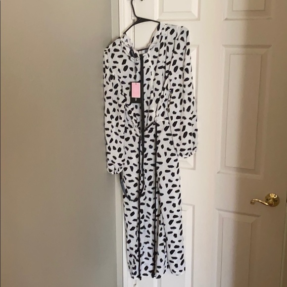 Plus white tie waist Dalmatian print - Picture 1 of 3